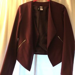 Burgundy H & M Divided Blazer.